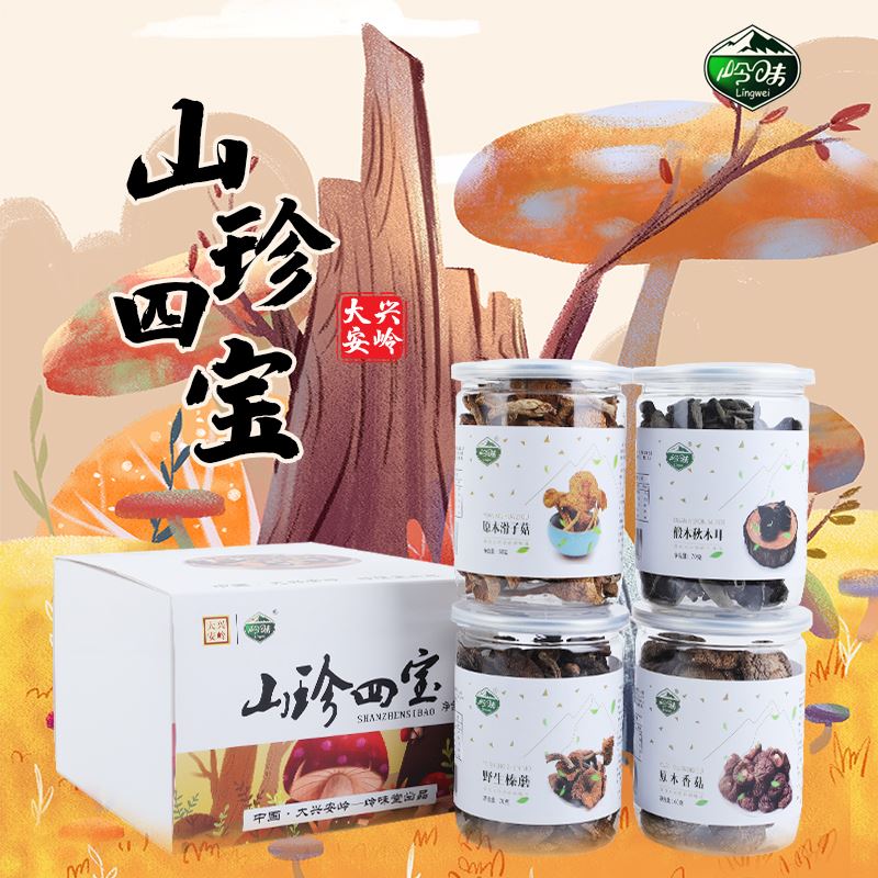 大興安嶺嶺味山珍四寶山珍禮盒東北特產(chǎn)