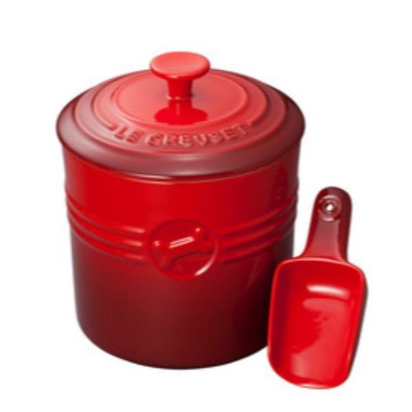 LeCreuset/酷彩寵物系列食物儲存罐帶鏟紅色