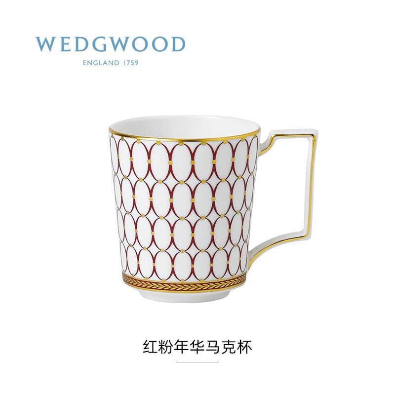 WEDGWOOD威基伍德金粉年华鎏金红马克杯