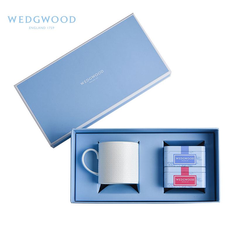 WEDGWOOD威基伍德幾何馬克杯+隨身包茶罐禮盒