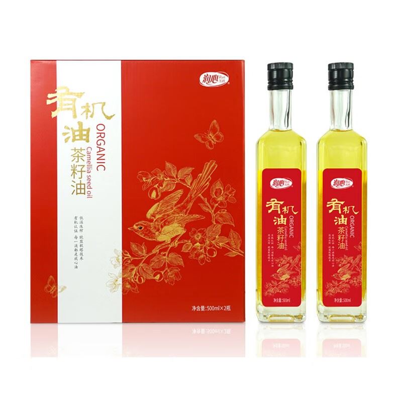 润心（RunXin）有机山茶油红白礼盒500ml*2