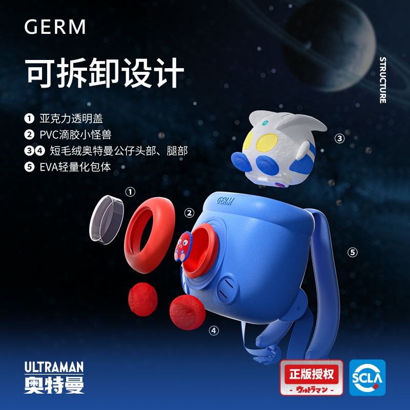 格沵（germ）奧特曼系列守護(hù)宇宙旅行包（星空藍(lán)）