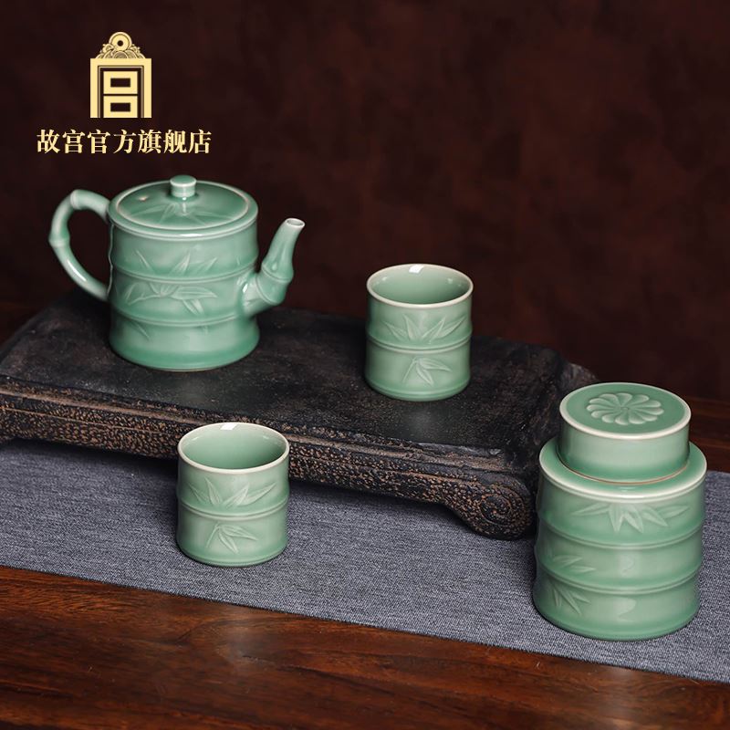 故宮節(jié)節(jié)高升青瓷茶具套裝國潮商務文創(chuàng)會議禮品