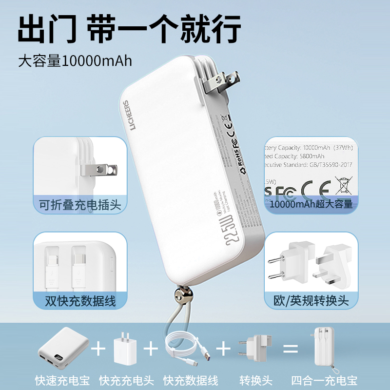 領臣AC充電器多功能移動電源PS-D10