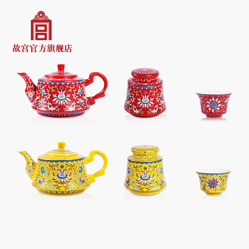 故宮喜吉連綿茶具套裝茶杯禮盒裝國(guó)潮商務(wù)文創(chuàng)中秋節(jié)禮物