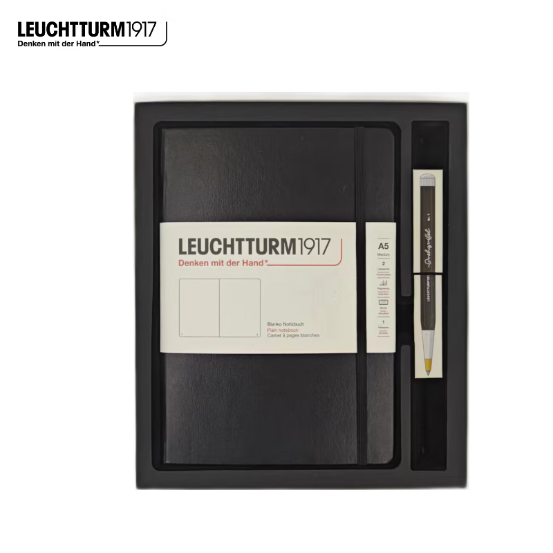 LEUCHTTURM1917灯塔A5硬皮笔记本和旋转笔套装