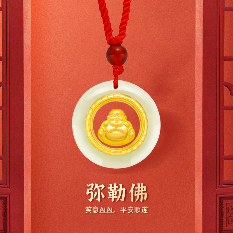 金六福吉祥足金时来运转金佛TLHT22167