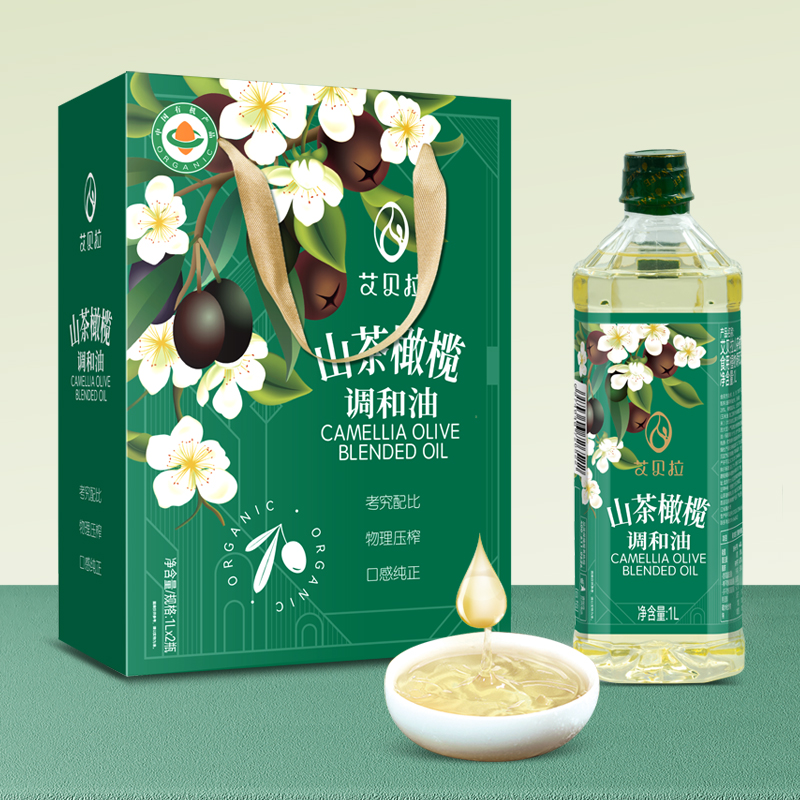 艾貝拉山茶橄欖調和油禮盒1L*2