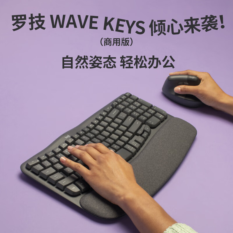 羅技無線人體工學鍵盤WAVEKEYS（商用款）